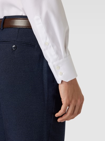 Christian Berg Men Stoffen broek met structuurmotief Donkerblauw - 3