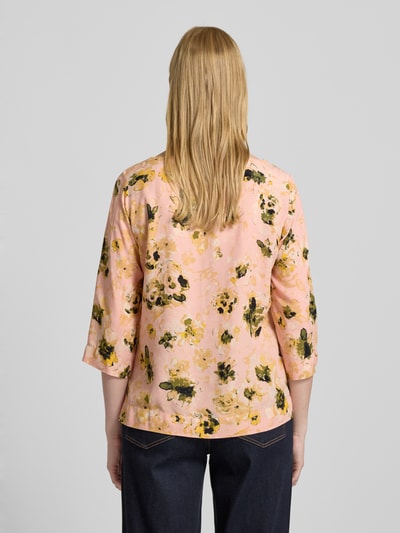Zero Relaxed Fit Bluse aus reiner Viskose mit floralem Allover-Print Hellrosa 5