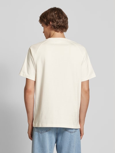 adidas Originals T-shirt z prążkowanym okrągłym dekoltem Złamany biały 5