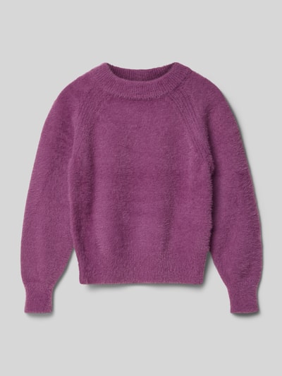 Tom Tailor Regular Fit Strickpullover mit Viskose und flauschiger Qualität Purple 1