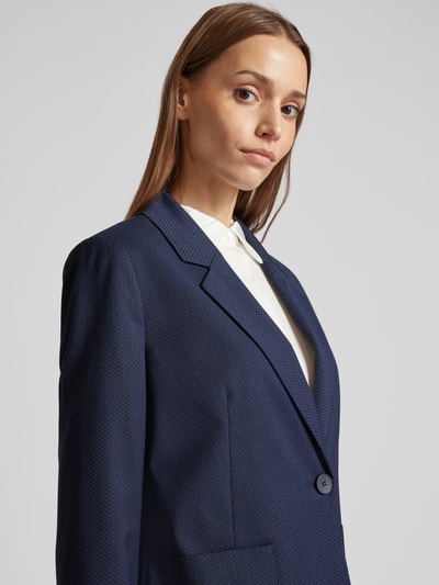 s.Oliver BLACK LABEL Regular fit blazer van viscosemix met grote zakken Marineblauw - 3