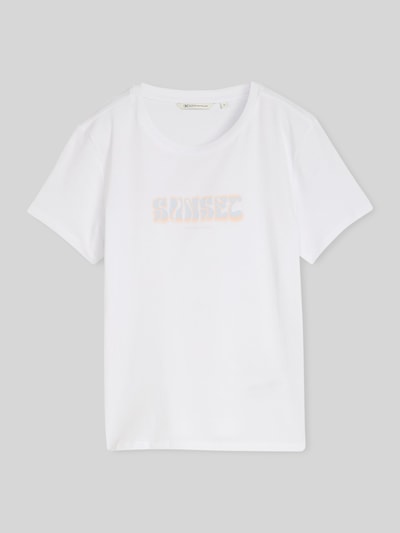 Tom Tailor Denim Regular Fit T-Shirt aus reiner Baumwolle Weiss 2