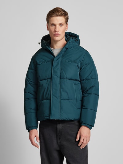 Jack & Jones Kurtka pikowana z kapturem model ‘BRADLEY’ Petrol 4