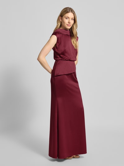 Adrianna Papell Sukienka wieczorowa ze stójką z efektem stopniowania Bordowy 1