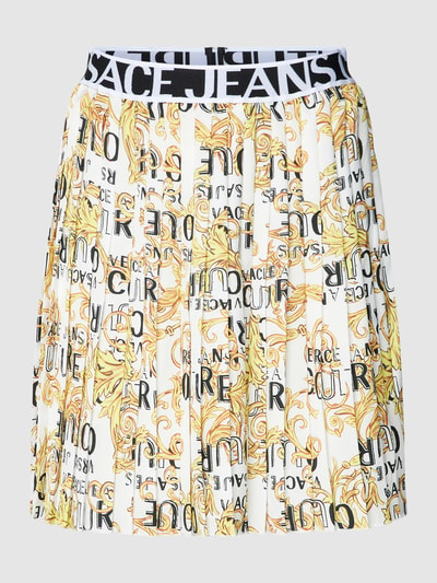 Versace Jeans Couture Faltenrock mit Allover-Muster Weiss 2