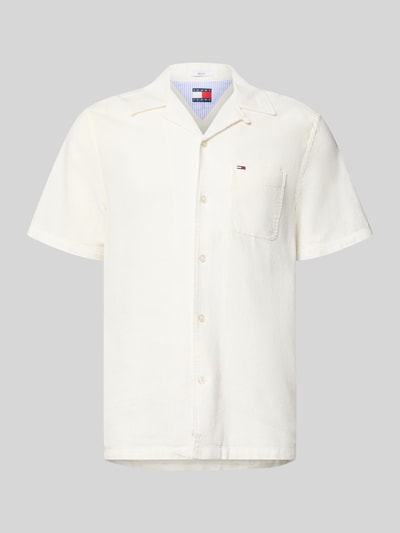Tommy Jeans Regular Fit Freizeithemd aus Leinen-Baumwoll-Mix Offwhite 2
