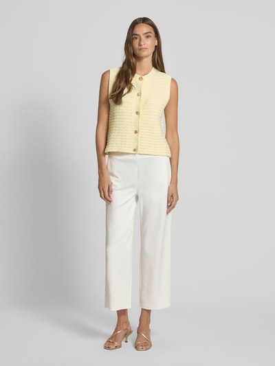 Milano Italy Straight fit stoffen broek van viscosemix Offwhite - 1