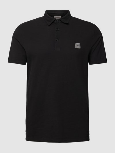 s.Oliver RED LABEL Poloshirt in melierter Optik Modell 'Washer' Black 2