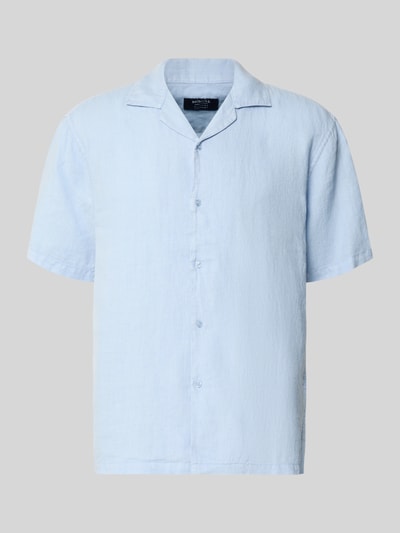 Produktfoto, Regular Fit Leinenhemd mit Reverskragen von MCNEAL in hellblau, reine Leinen, Knopfleiste, Kurzärmelig, glatte Textur