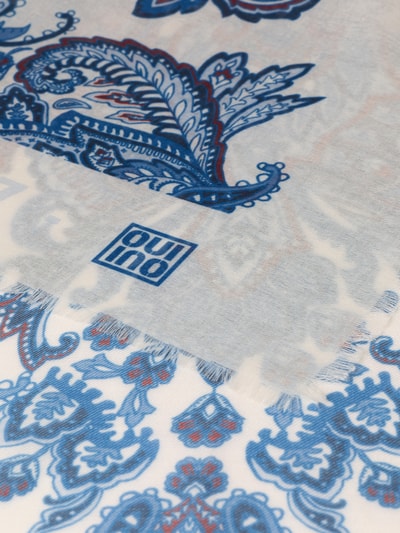 Produktfoto, Schal mit Allover-Paisley-Print von Oui, rechthoekige pasvorm, logoprint, met franjes, breedte maat 1: 90 cm, dames sjaal
