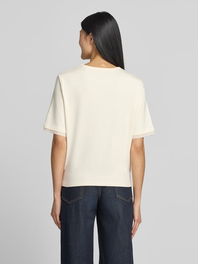Marc Cain T-Shirt mit Rundhalsausschnitt und Cut Out Offwhite 5