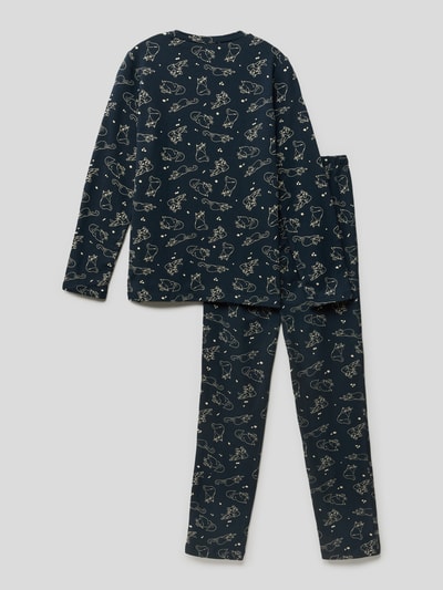 Schiesser Pyjama met all-over motiefprint Grafiet - 3