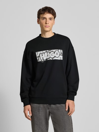 Hugo Blue Regular Fit Sweatshirt aus reiner Baumwolle Modell 'NEWIREX' Black 4