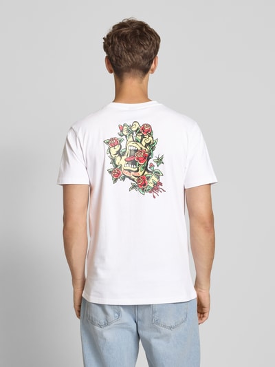 SANTA CRUZ T-Shirt mit Label-Print Modell 'SCREAMING ROSE FLASH' Weiss 5