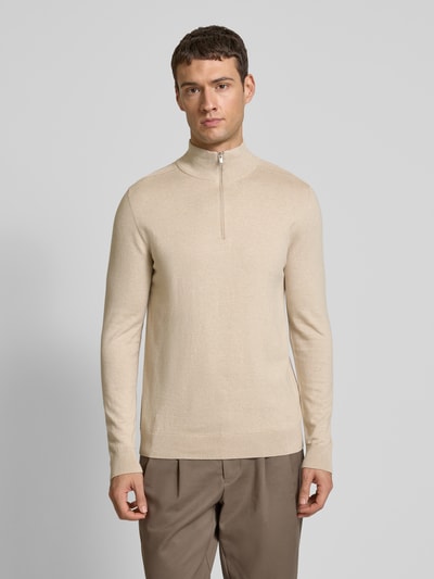 SELECTED HOMME Gebreide pullover met ribboorden, model 'BERG' Ecru - 4