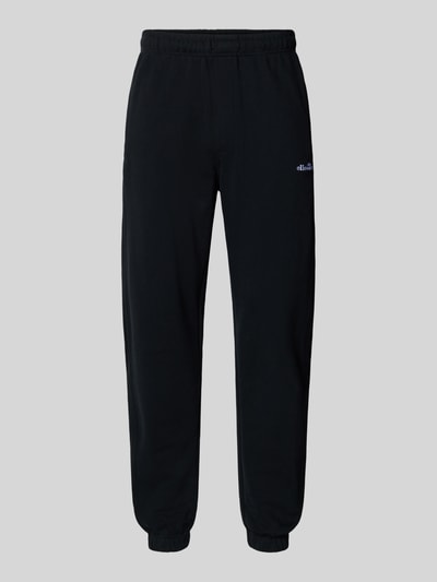 Produktfoto, Sweatpants mit Logo-Stitching Modell 'ORVINIO' von Ellesse aus Baumwoll-Mix in Schwarz, Slim Fit, elastischer Bund, seitliche Eingrifftaschen, elastische Abschlüsse