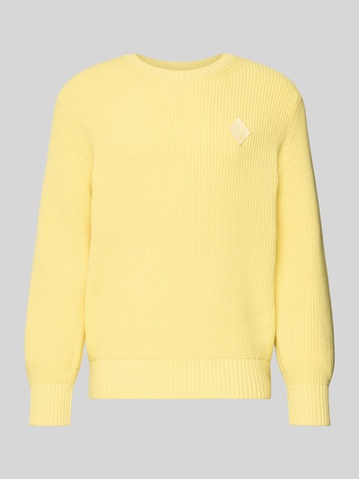 Lacoste Regular Fit Pullover aus Baumwoll-Mix Modell 'COTES PERLES' Hellgelb 2