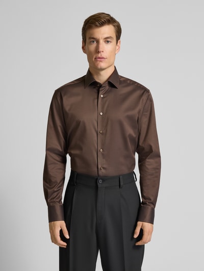 ETERNA Regular Fit Business-Hemd mit Kentkragen Dunkelbraun 4