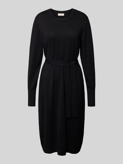 FREE/QUENT Strickkleid aus Viskose-Mix mit Bindegürtel Modell 'Conny' Black 2