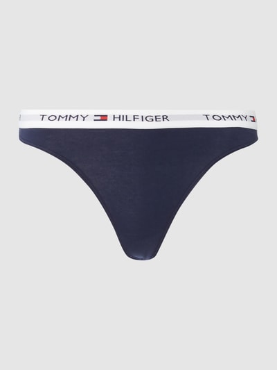 TOMMY HILFIGER Stringi z mieszanki bawełny i elastanu Granatowy 2