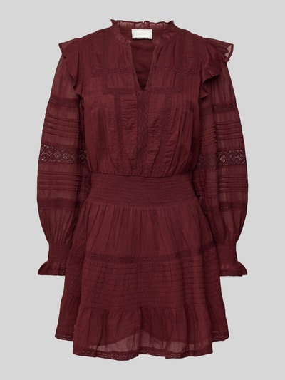 Neo Noir Minikleid mit V-Ausschnitt Modell 'Aran' Bordeaux 2