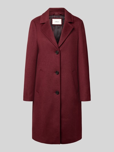 s.Oliver RED LABEL Regular fit lange jas met wol Bordeaux - 2