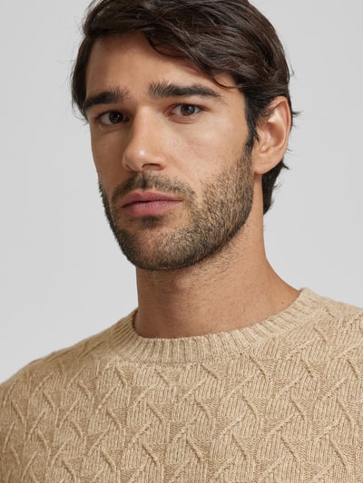 RAGMAN Gebreide pullover met structuurmotief Beige gemêleerd - 3