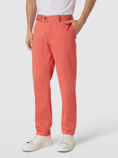 Hiltl Slim fit broek met persplooien, model 'PEAKER' Rood - 4