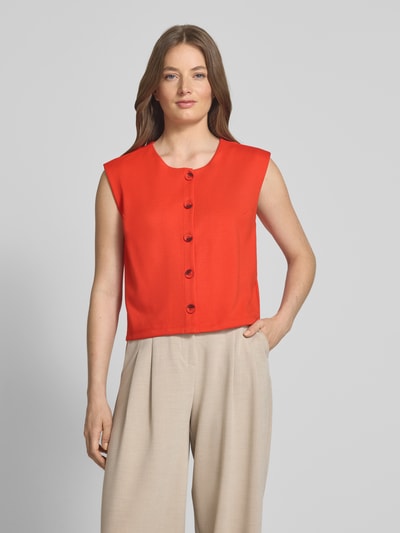 Smith and Soul Gilet met ronde hals en knoopsluiting Oranje - 4