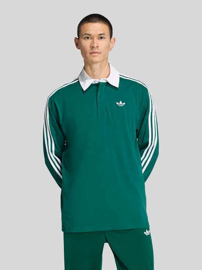 adidas Originals Relaxed Fit Rugbyshirt aus reiner Baumwolle Gruen 3