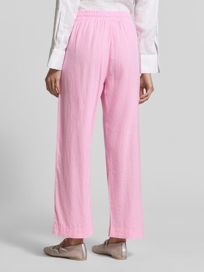 FREE/QUENT Wide Leg Pants aus Leinen-Mix mit elastischem Bund Modell 'Lava' Hellrosa 5