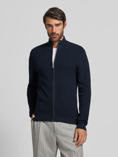 Matinique Slim Fit Strickjacke mit Stehkragen Modell 'Alagoon' Dunkelblau 4