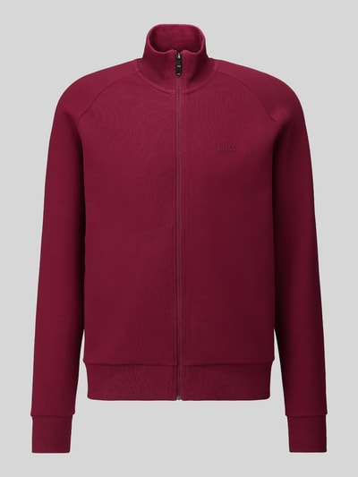 BOSS Green Sweatjacke mit Logo-Prägung Bordeaux 2