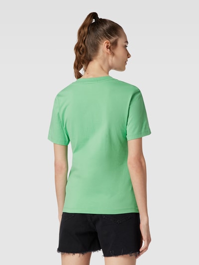 Calvin Klein Jeans T-shirt met V-hals, model 'MICRO MONOLOGO' Groen - 5