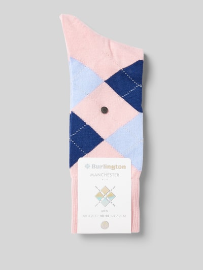 Burlington Socken mit Label-Applikation Modell 'MANCHESTER' Rose 3