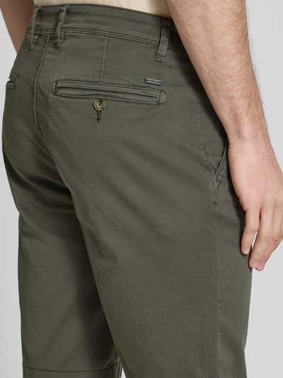 Lerros Regular fit bermuda met achterzakken Olijfgroen - 3