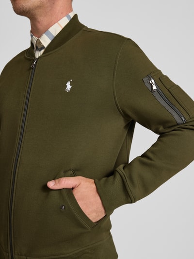 Polo Ralph Lauren Regular Fit Sweatjacke mit Logo-Stitching Modell 'Double' Oliv 3