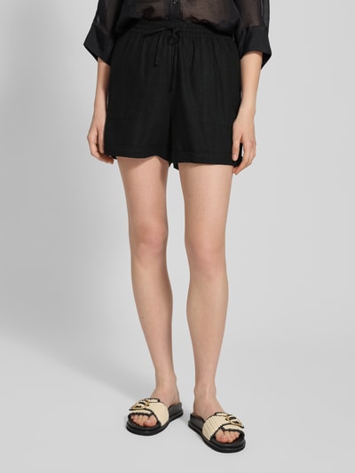 Tom Tailor Denim Relaxed Fit Shorts aus Viskose-Leinen-Mix Black 4