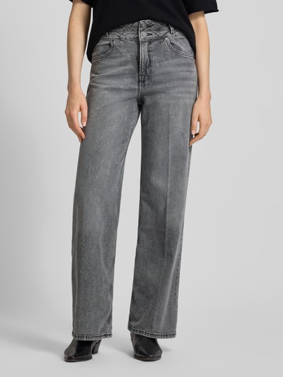 s.Oliver RED LABEL Wide leg jeans van katoenmix, model SURI' Antraciet - 4