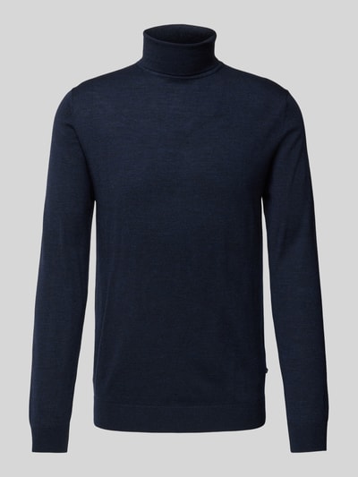 Matinique Rollkragenpullover aus Wolle mit Label-Detail Modell 'parcusman' Marine 2