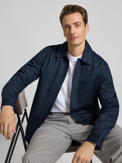 SELECTED HOMME Regular Fit Hemdjacke aus reiner Baumwolle Modell 'TATE' Dunkelblau 3