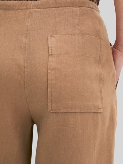 Marc O'Polo Straight leg linnen broek met tunnelkoord Hazelnoot - 3