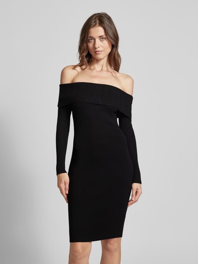 Guess Off shoulder-jurk in riblook, model 'JULIA' Zwart - 4