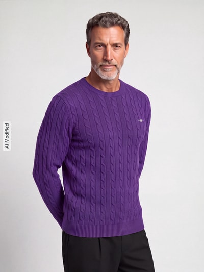 GANT Pullover met geborduurd logo Paars - 4