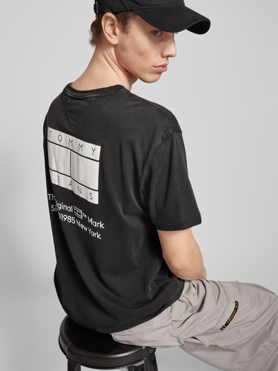 Tommy Jeans Regular fit T-shirt met labelprint Zwart - 3