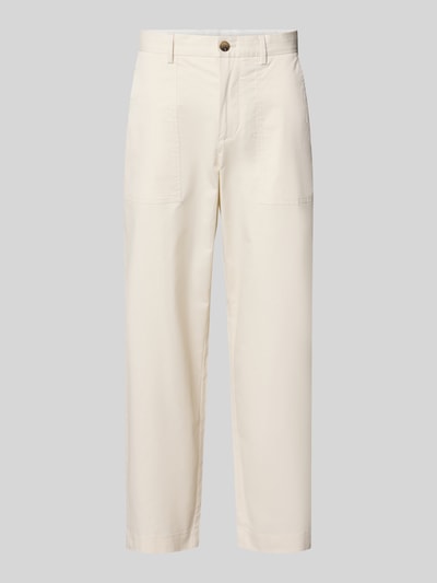 Produktfoto, cremefarbene Loose Fit weite Hose aus Baumwoll-Mix Modell '220' von Selected Homme, glatte Oberfläche, Herren Weite Hose