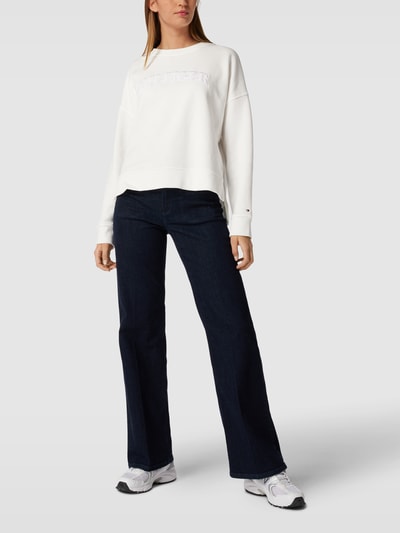 Tommy Hilfiger Sweatshirt mit Label-Stitching Modell 'TONAL' Weiß 1
