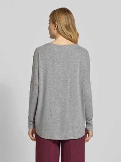 Soyaconcept Sweatshirt met geribde ronde hals, model 'Biara' Middengrijs gemêleerd - 5
