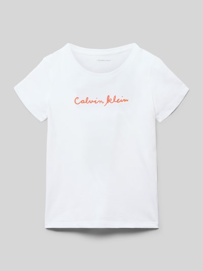 Calvin Klein Jeans Regular Fit T-Shirt aus reiner Baumwolle Weiss 1