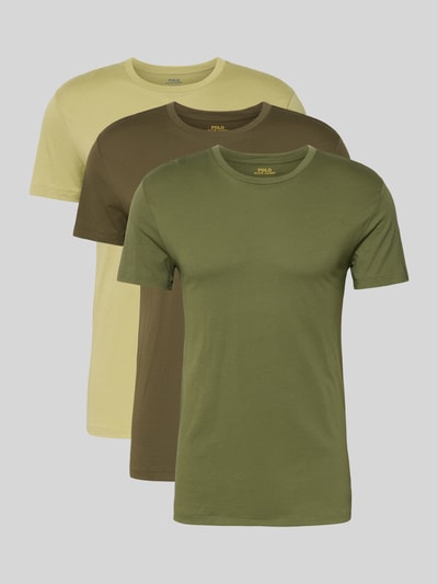 Produktfoto, Slim Fit T-Shirt aus reiner Baumwolle im 3er-Pack von Polo Ralph Lauren, unifarben, kurzarm, Rundhals, Jersey, Logo-Stitching
